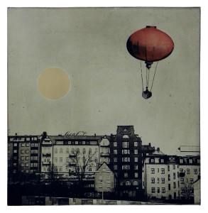 "mellan sol och måne" 2017 fotopolymer 30 x 29 cm